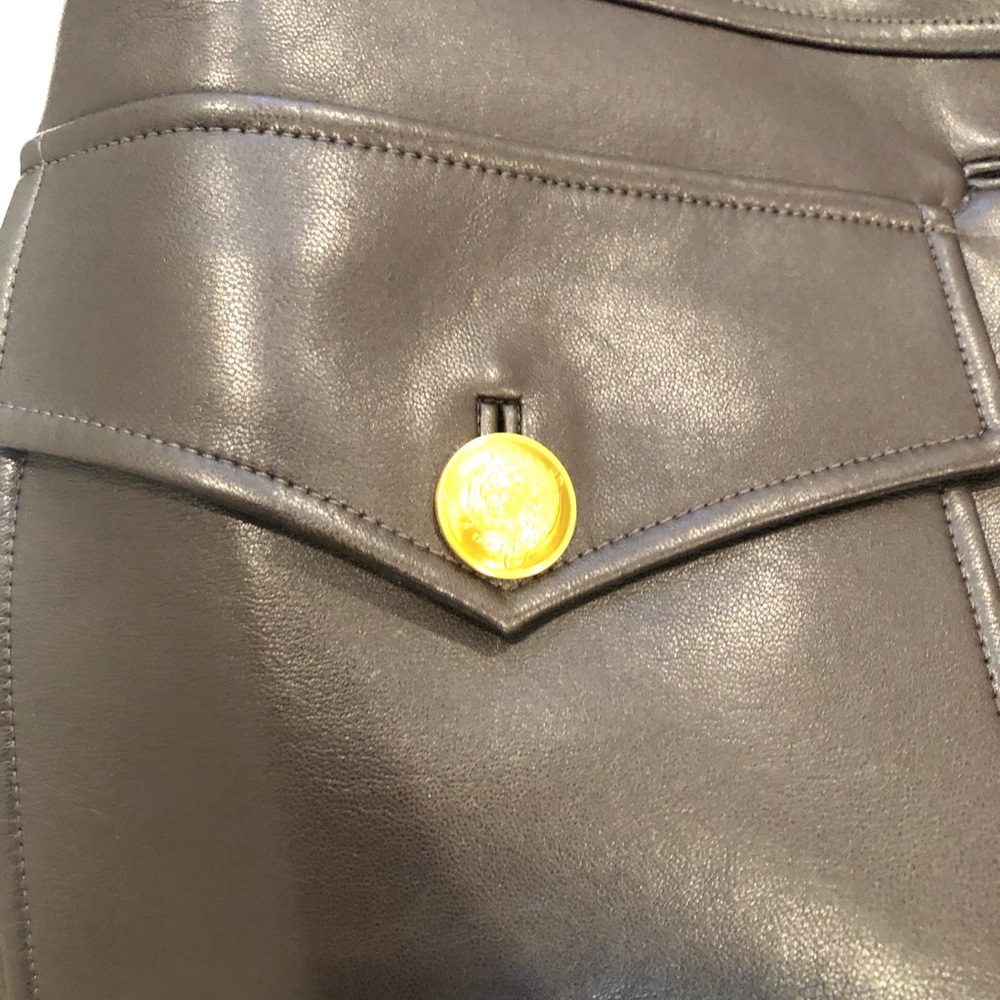 A.L.C. Dark Brown Faux Leather Jacket with Gold Accents - Picture 10 of 11